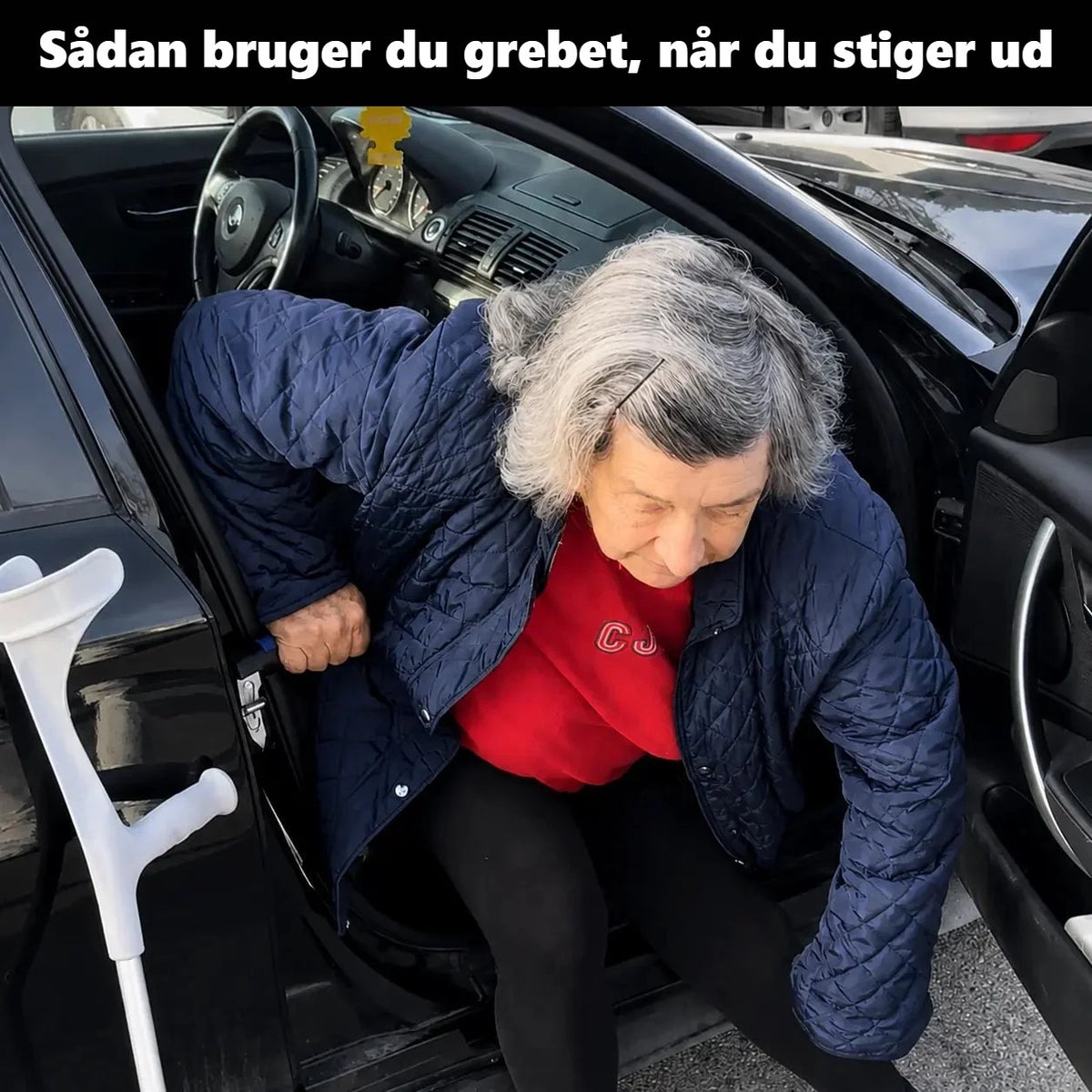 Sådan stiger du ud med bilgrebet