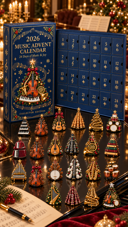 Öppen julkalender med 24 numrerade fack